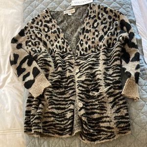 Wildfox animal print oversized cardigan size S